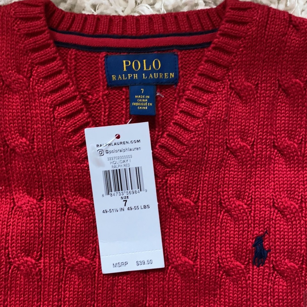 Polo Cable Knit Vest - NWT - Picture 2 of 3